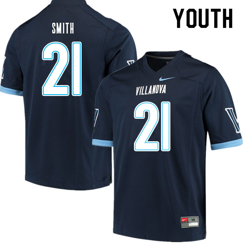 Youth #21 Eli Smith Villanova Wildcats College Football Jerseys Sale-Navy - Click Image to Close